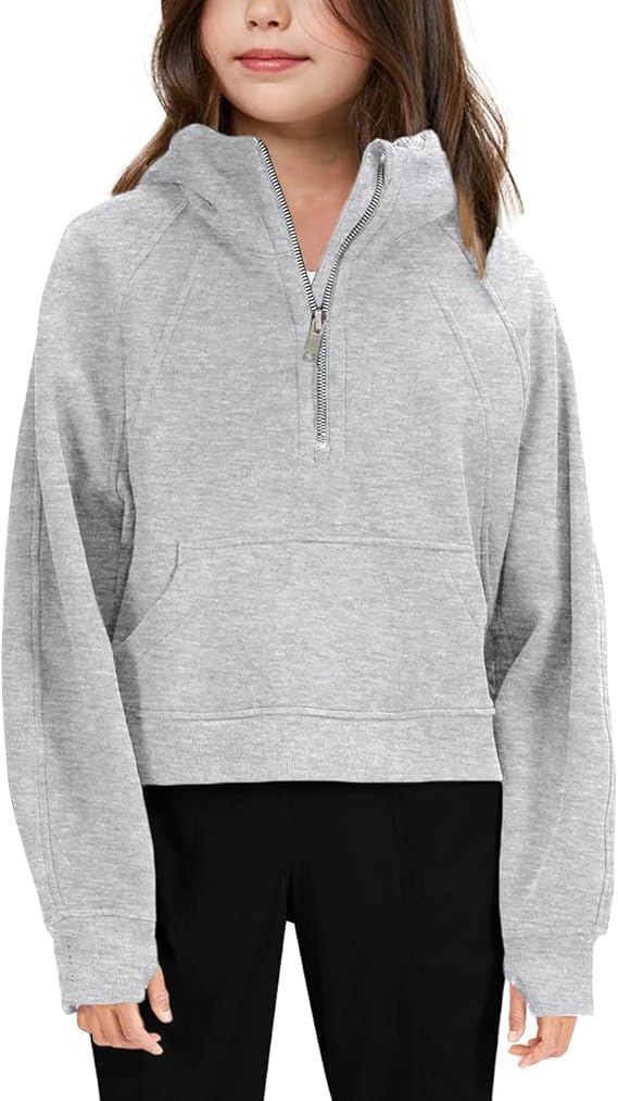 Girls' Hoodies Sweatshirts Half Zipper
